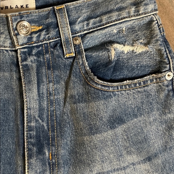 REVOLVE SLVRLAKE London Gimme Shelter Distressed Knee Straight leg Jeans Size 26 - Picture 5 of 9